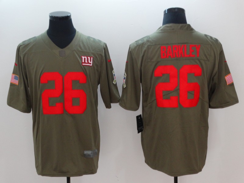 Men New York Giants #26 Barkley Olive Salute To Service Limited NFL Jerseys->women nfl jersey->Women Jersey